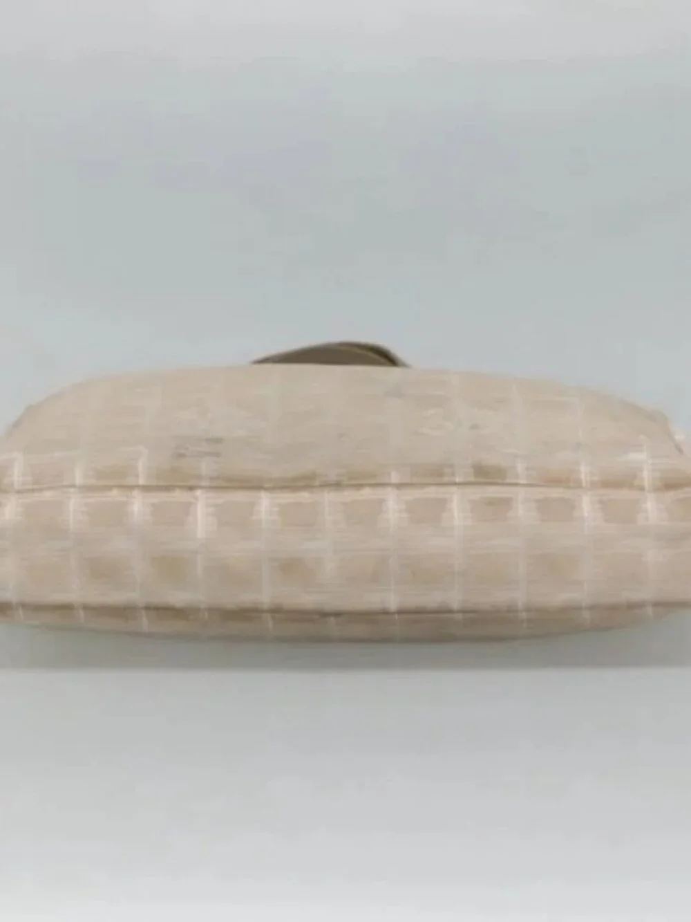 CHANEL New Travel line Hand Bag Nylon Beige CC Auth ti2897